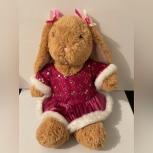 Build-A-Bear Brown Bunny in Sparkling Pink Dress